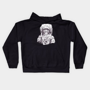 Chimp Wearing An Astronaut Suit Kids Hoodie